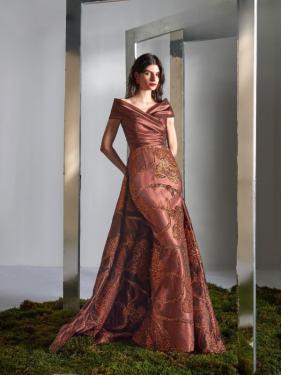 Higar Novias - Couture Abendmode extravagante Ballmode braunes Ballkleid Ballrobe - Hänsel & Gretel