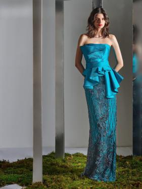 Higar Novias - Couture Abendmode extravagante Ballmode blaues Ballkleid Ballrobe - Hänsel & Gretel