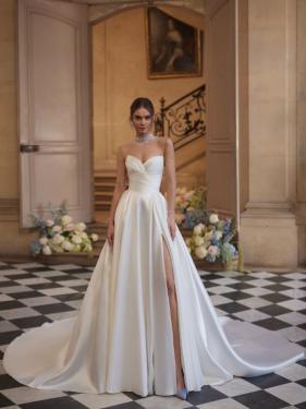 Dama Couture - Bleanchic Brautkleid, Corsagentop, Sweetheart Neckline, weiter Rock, Schlitz, Schleppe - Hänsel & Gretel