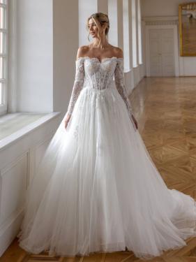 Diane Legrand - Princessbrautkleid, Corsagentop, weiter Rock, lange Ärmel  - Hänsel & Gretel