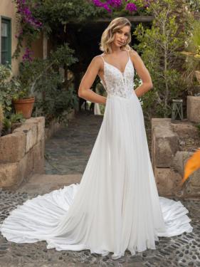Diane Legrand - Vintage Boho Brautkleid, fließender Rock, Spitze, Schleppe  - Hänsel & Gretel