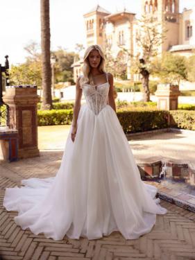 Milan Bridal - A-Linien Brautkleid, Corsage, Spitze, Schleppe - Hänsel & Gretel