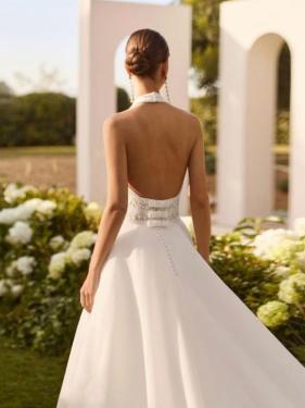 Rosa Clara - Cleanchic Brautkleid, A-Linie, Schleppe, Träger - Hänsel & Gretel