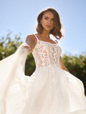 Tres Chic - Vintage Brautkleid, A-Linie, Spitze, Schleppe - Hänsel & Gretel