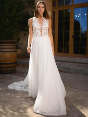 Tres Chic - Vintage Brautkleid, A-Linie, Spitze, Schleppe - Hänsel & Gretel