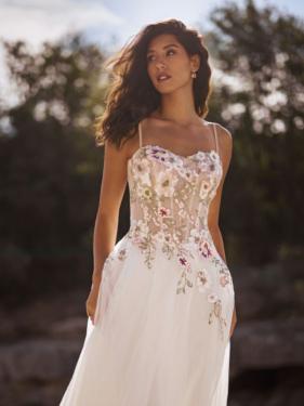 Tres Chic - A-Linien Brautkleid, A-Linie, bunte Blumen Applikationen, Schleppe - Hänsel & Gretel