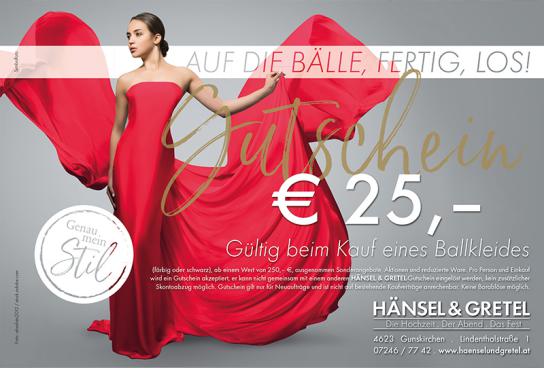 Hänsel & Gretel, Gutschein Ballkleid Debütantin